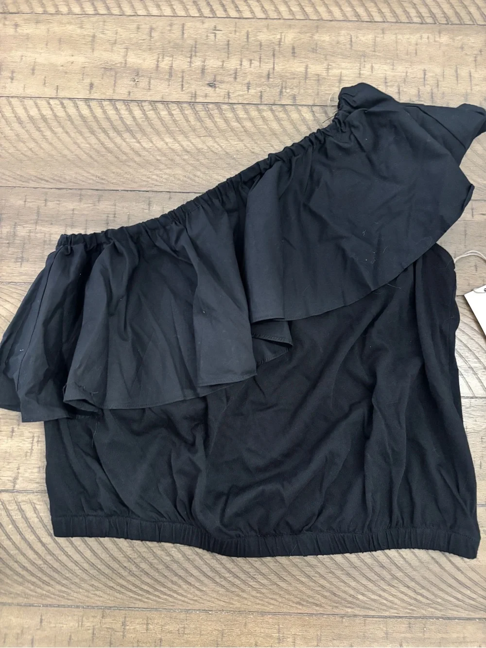 Universal Thread Black One-Shoulder Ruffle Top - Picture 2 of 3
